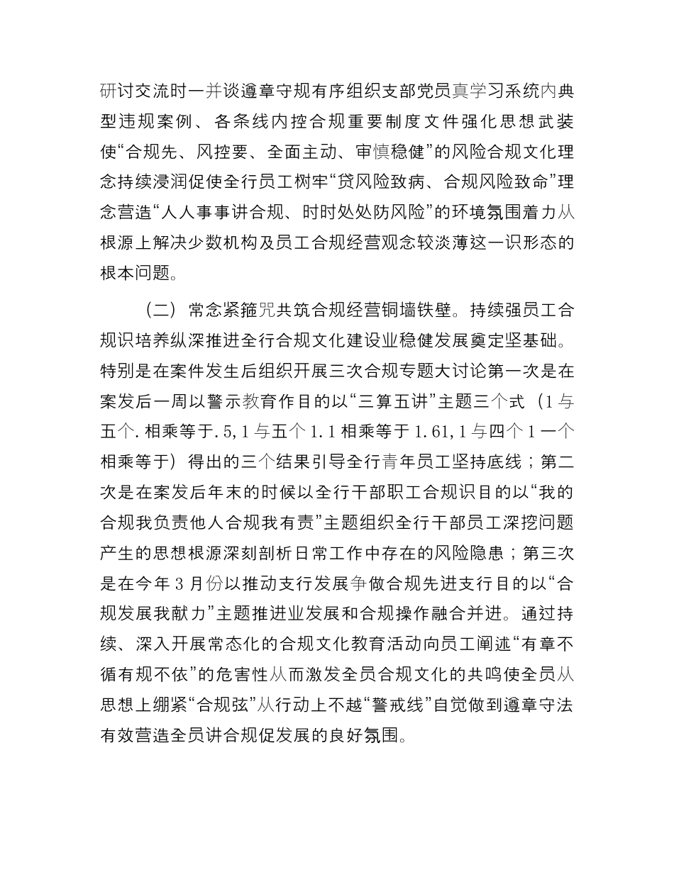 银行系统_某银行以案为鉴加强党建推动发展情况报告.docx_第3页