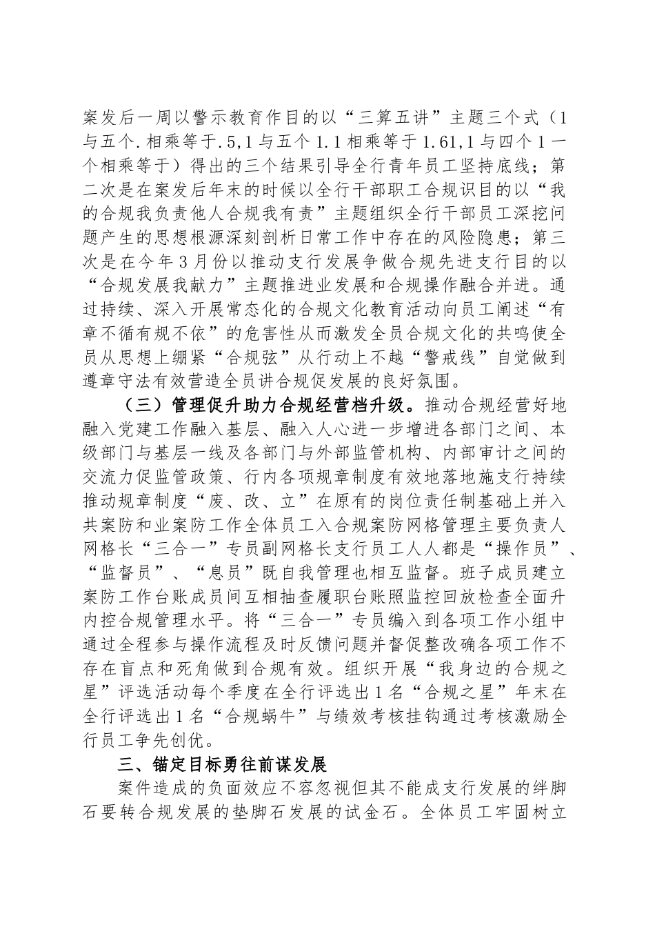 银行系统_某银行以案为鉴加强党建推动发展情况报告（996wk）.docx_第3页